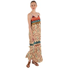 Ethnic-tribal-pattern-background Cami Maxi Ruffle Chiffon Dress