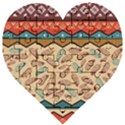 Ethnic-tribal-pattern-background Wooden Puzzle Heart View1