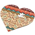 Ethnic-tribal-pattern-background Wooden Puzzle Heart View2