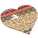 Ethnic-tribal-pattern-background Wooden Puzzle Heart View3