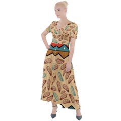 Ethnic-tribal-pattern-background Button Up Short Sleeve Maxi Dress