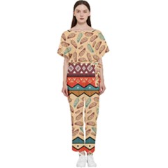 Ethnic-tribal-pattern-background Batwing Lightweight Chiffon Jumpsuit