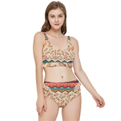 Ethnic-tribal-pattern-background Frilly Bikini Set by Apen