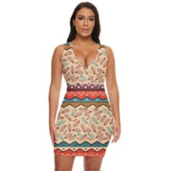 Ethnic-tribal-pattern-background Draped Bodycon Dress