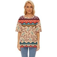 Ethnic-tribal-pattern-background Oversized Basic T-shirt by Apen