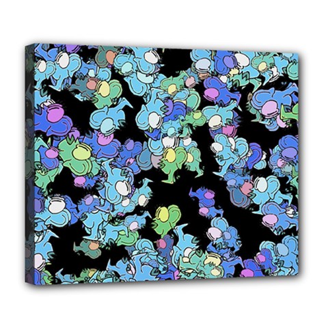 Chromatic Creatures Dance Wacky Pattern Deluxe Canvas 24  X 20  (stretched) by dflcprintsclothing