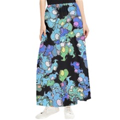 Chromatic Creatures Dance Wacky Pattern Maxi Chiffon Skirt by dflcprintsclothing