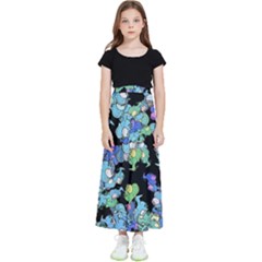 Chromatic Creatures Dance Wacky Pattern Kids  Flared Maxi Skirt