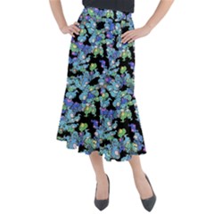 Chromatic Creatures Dance Wacky Pattern Midi Mermaid Skirt by dflcprintsclothing