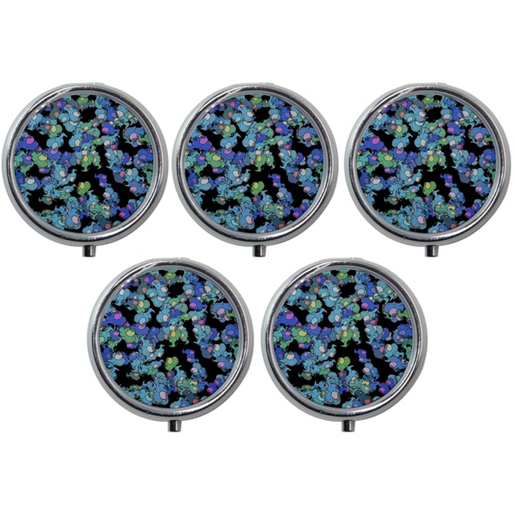 Chromatic Creatures Dance Wacky Pattern Mini Round Pill Box (Pack of 5)