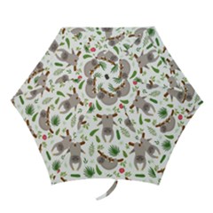 Seamless Pattern With Cute Sloths Mini Folding Umbrellas by Ndabl3x