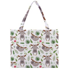 Seamless Pattern With Cute Sloths Mini Tote Bag by Ndabl3x