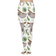 Seamless Pattern With Cute Sloths Tights by Ndabl3x