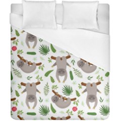 Seamless Pattern With Cute Sloths Duvet Cover (california King Size) by Ndabl3x