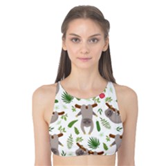 Seamless Pattern With Cute Sloths Tank Bikini Top by Ndabl3x