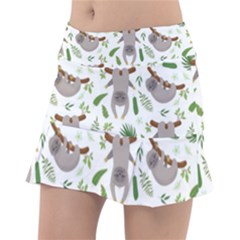 Seamless Pattern With Cute Sloths Classic Tennis Skirt by Ndabl3x