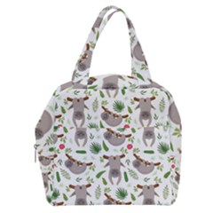 Seamless Pattern With Cute Sloths Boxy Hand Bag by Ndabl3x