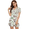 Seamless Pattern With Cute Sloths V-Neck High Waist Chiffon Mini Dress View2