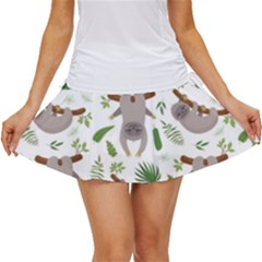 Seamless Pattern With Cute Sloths Women s Skort by Ndabl3x