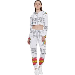 Abstract Fashion Background Suitable Fabric Printing Cropped Zip Up Lounge Set by Ndabl3x