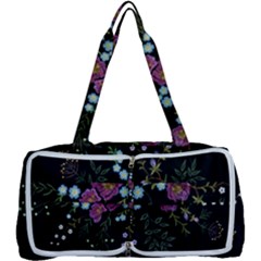 Embroidery Trend Floral Pattern Small Branches Herb Rose Multi Function Bag by Ndabl3x