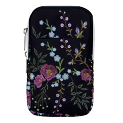 Embroidery Trend Floral Pattern Small Branches Herb Rose Waist Pouch (large) by Ndabl3x