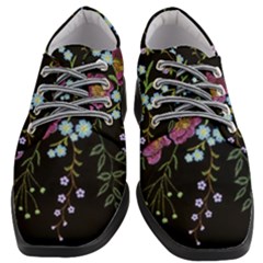 Embroidery Trend Floral Pattern Small Branches Herb Rose Women Heeled Oxford Shoes by Ndabl3x