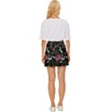 Embroidery Trend Floral Pattern Small Branches Herb Rose Mini Front Wrap Skirt View4