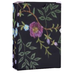 Embroidery Trend Floral Pattern Small Branches Herb Rose Playing Cards Single Design (rectangle) With Custom Box