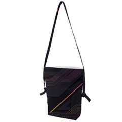 Gradient Geometric Shapes Dark Background Folding Shoulder Bag by Ndabl3x