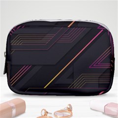 Gradient Geometric Shapes Dark Background Make Up Pouch (small) by Ndabl3x