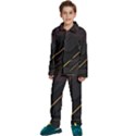 Gradient Geometric Shapes Dark Background Kids  Long Sleeve Velvet Pajamas Set View1