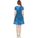 Abstract Classic Blue Background Inside Out Cap Sleeve Dress View2