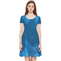 Abstract Classic Blue Background Inside Out Cap Sleeve Dress View3