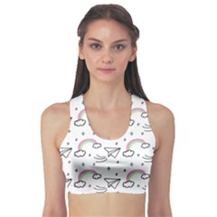 Cute Art Print Pattern Fitness Sports Bra by Ndabl3x