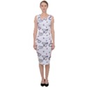 Cute Art Print Pattern Sleeveless Pencil Dress View1