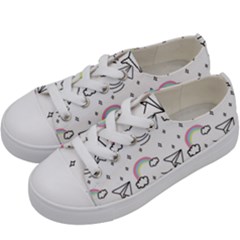 Cute Art Print Pattern Kids  Low Top Canvas Sneakers by Ndabl3x