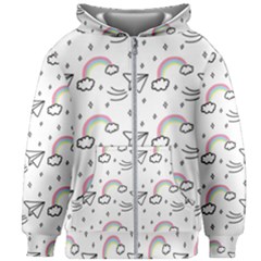 Cute Art Print Pattern Kids  Zipper Hoodie Without Drawstring