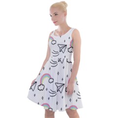 Cute Art Print Pattern Knee Length Skater Dress by Ndabl3x