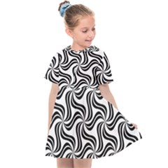 Soft Pattern Repeat Monochrome Kids  Sailor Dress by Ravend