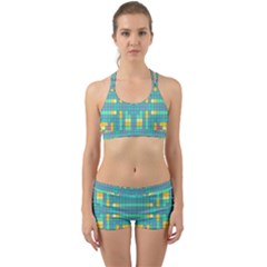 Checkerboard Squares Abstract Art Back Web Gym Set by Ravend