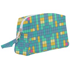 Checkerboard Squares Abstract Art Wristlet Pouch Bag (large) by Ravend