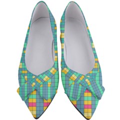 Checkerboard Squares Abstract Art Women s Bow Heels by Ravend