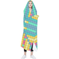 Checkerboard Squares Abstract Art Wearable Blanket by Ravend