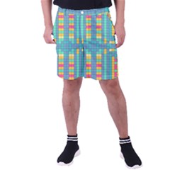 Checkerboard Squares Abstract Art Men s Pocket Shorts by Ravend