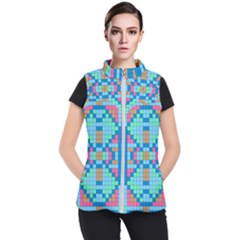 Checkerboard Square Abstract Women s Puffer Vest