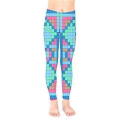 Checkerboard Square Abstract Kids  Leggings by Ravend