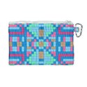 Checkerboard Square Abstract Canvas Cosmetic Bag (Large) View2