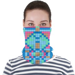 Checkerboard Square Abstract Face Seamless Bandana (adult) by Ravend