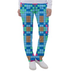 Checkerboard Square Abstract Women s Casual Pants by Ravend